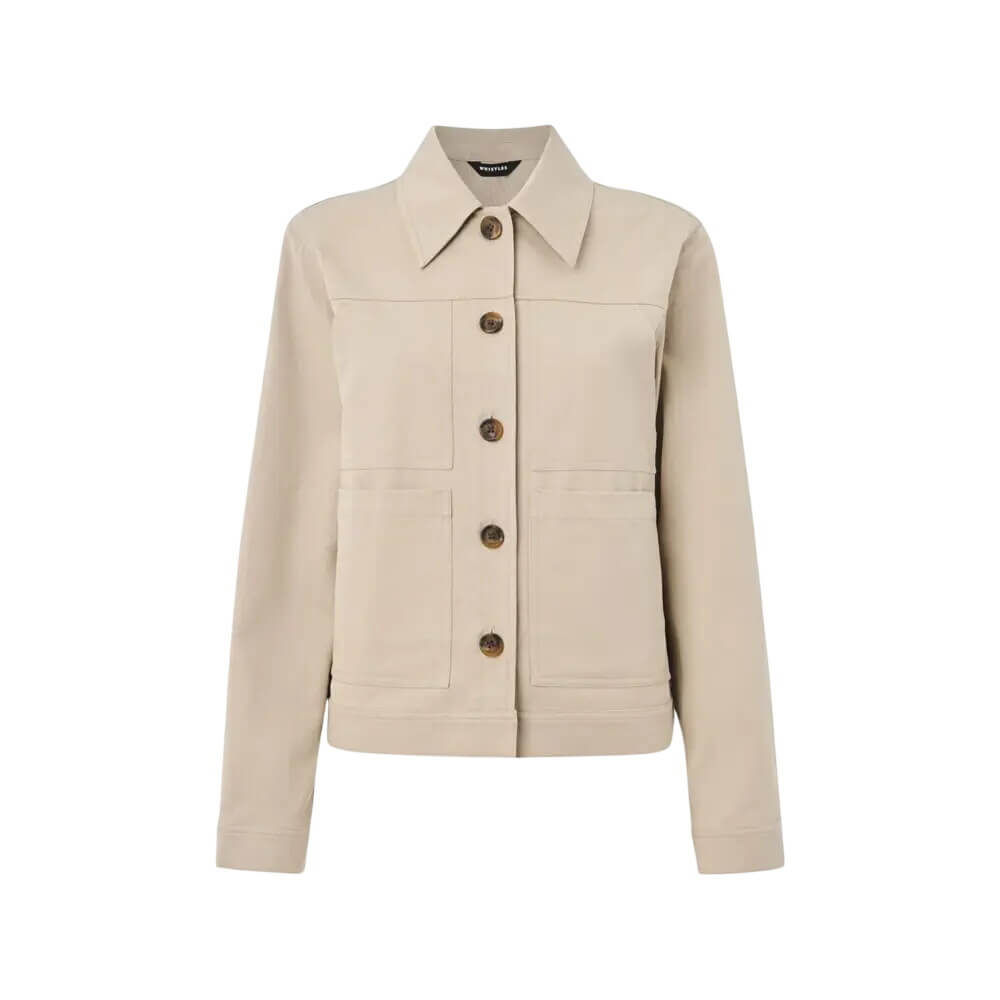 Whistles Taupe Mia Pocket Detail Jacket